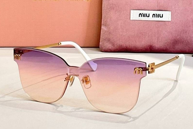 MU105AV Sunglasses Gold White Gradient Purple