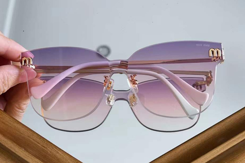 MU105AV Sunglasses Gold White Gradient Purple