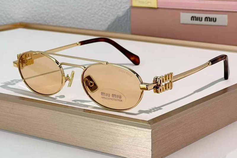 MU54ZS Sunglasses Gold Light Brown