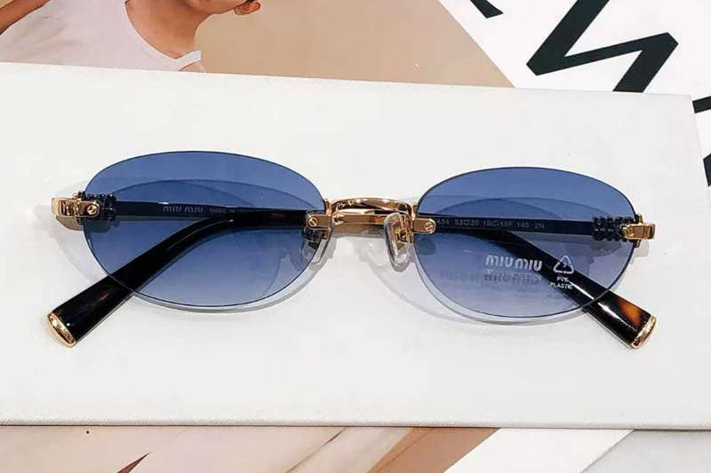 MUA54 Sunglasses Gold Gradient Blue
