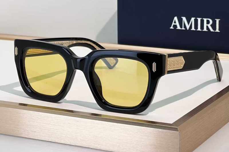 Mulholland Sunglasses Black Gold Yellow