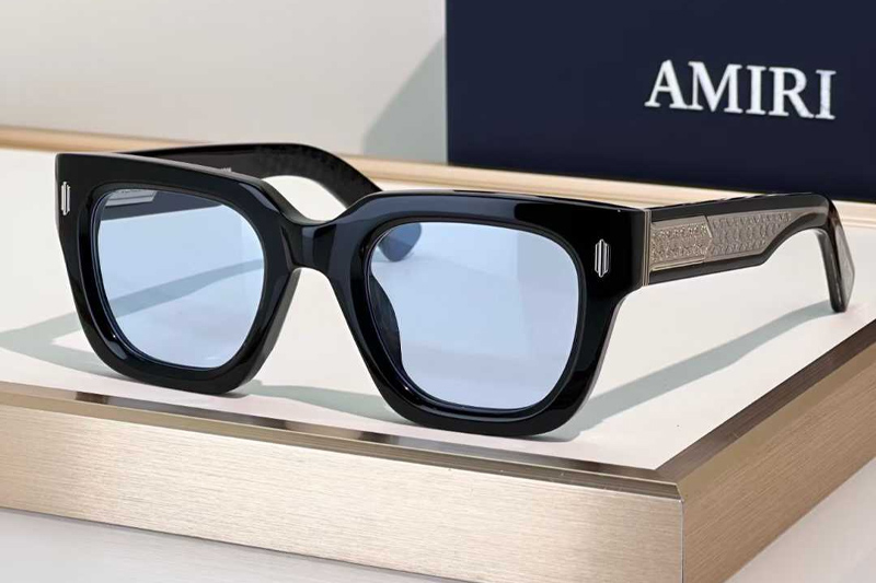 Mulholland Sunglasses Black Silver Blue