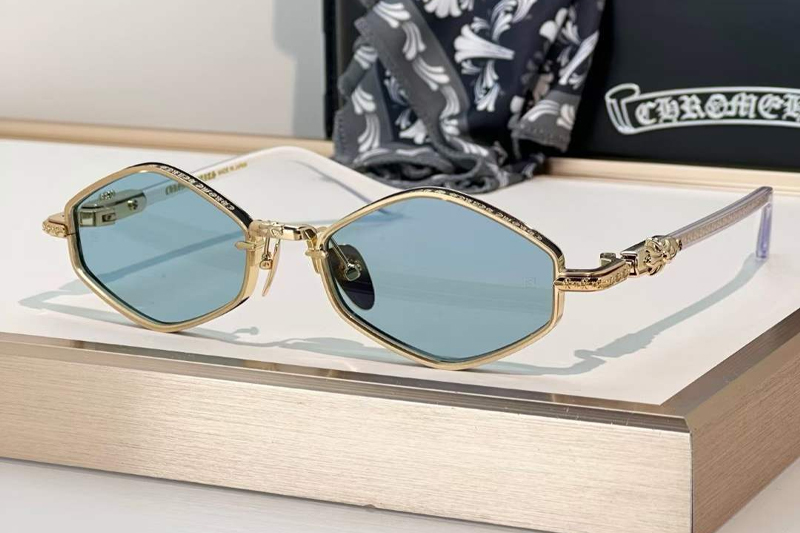 Nip Slip Sunglasses Gold Blue