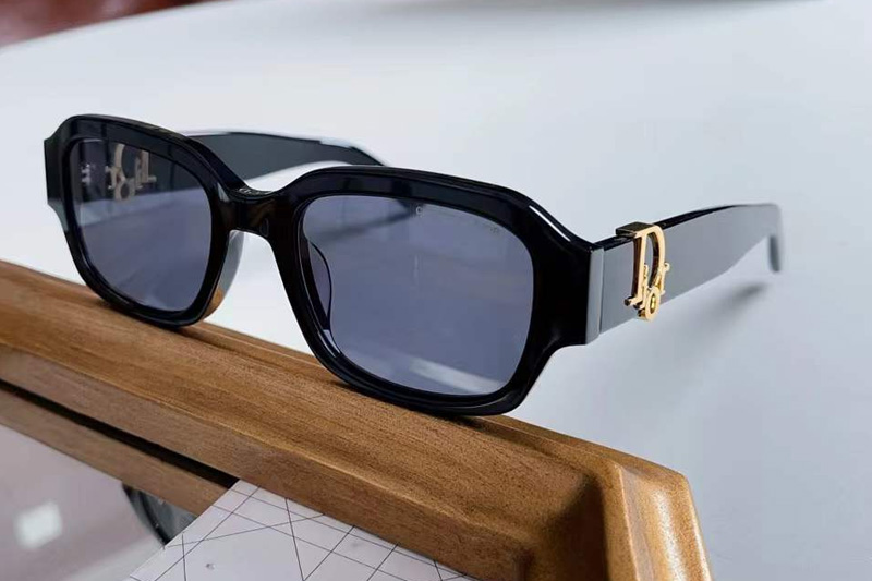 Oblique S2I Sunglasses Black Gold Gray