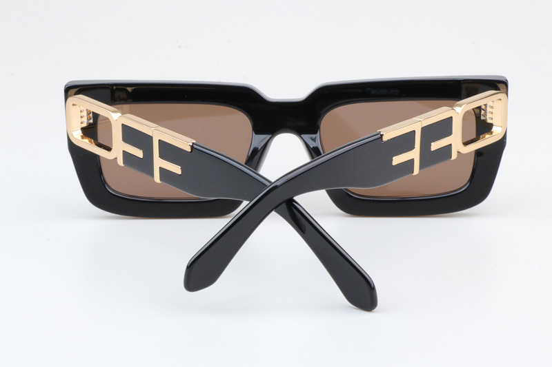 Oeri073 Sunglasses Black Brown