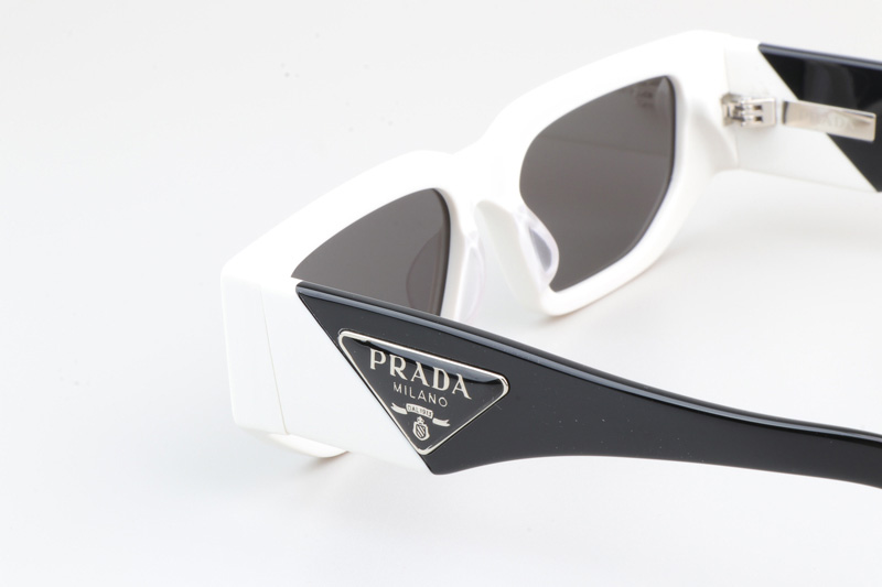 PR09Z Sunglasses White Black Gray