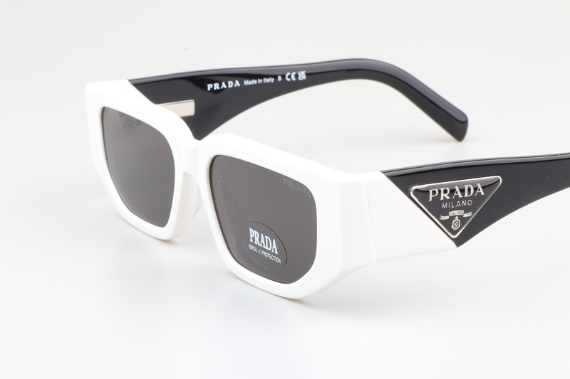 PR09Z Sunglasses White Black Gray