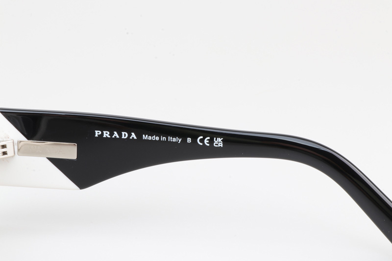 PR09Z Sunglasses White Black Gray