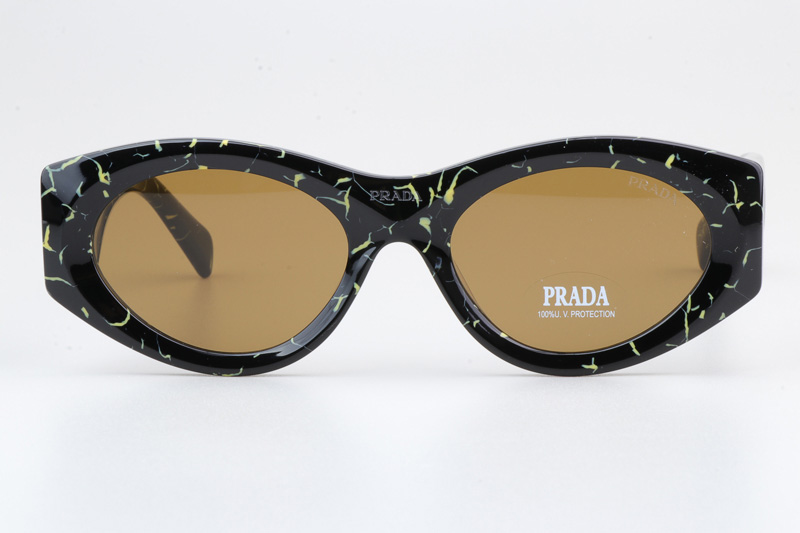 PR20ZS Sunglasses Black Green Yellow