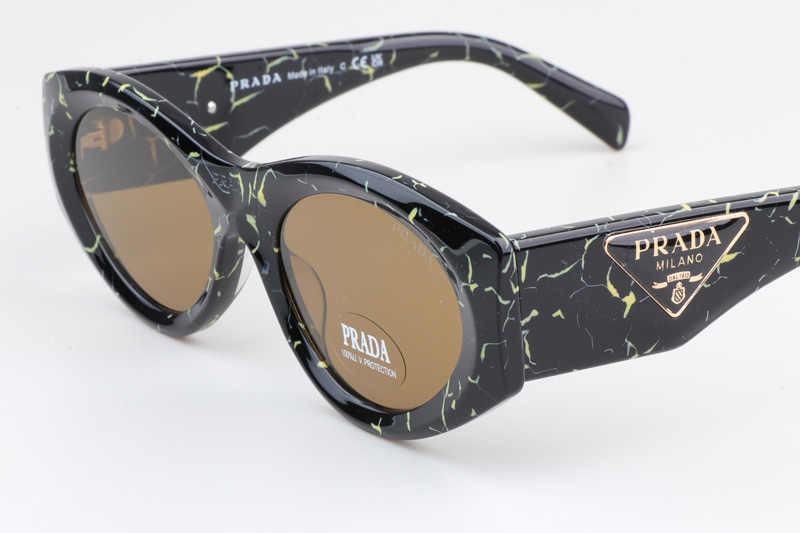 PR20ZS Sunglasses Black Green Yellow