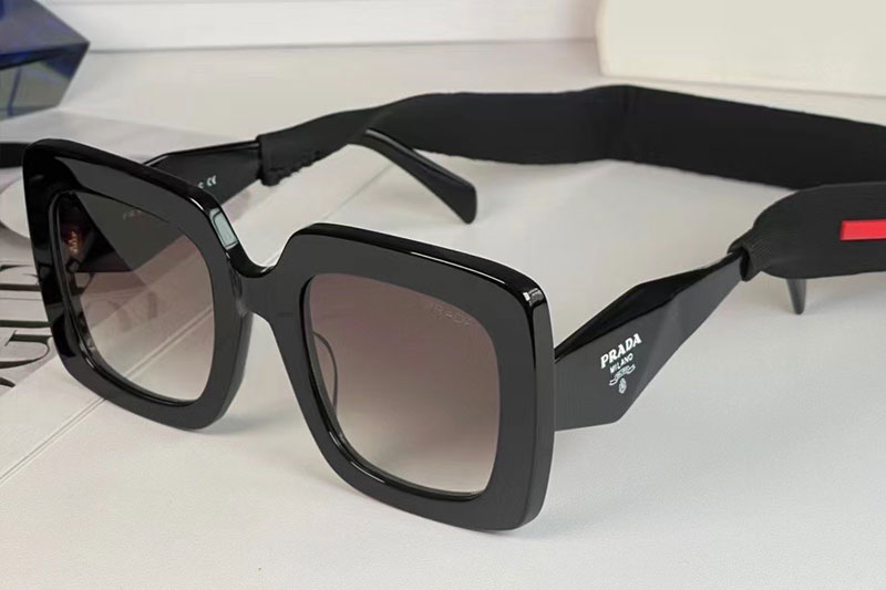 PR26YS Sunglasses In Black Gradient Brown