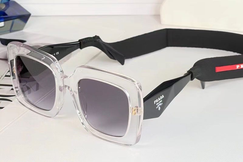 PR26YS Sunglasses In Transparent Black