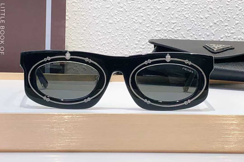 PRB02S Sunglasses Black Silver Gray