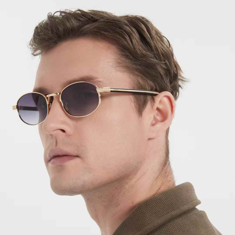 PRB53S Sunglasses Gold Black Gradient Gray