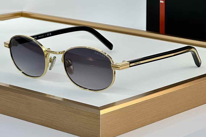 PRB53S Sunglasses Gold Black Gradient Gray