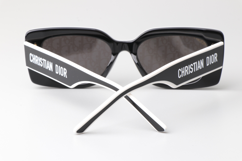 Pacific S1U Sunglasses Black White Silver Logo