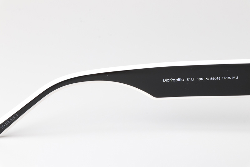 Pacific S1U Sunglasses Black White Silver Logo