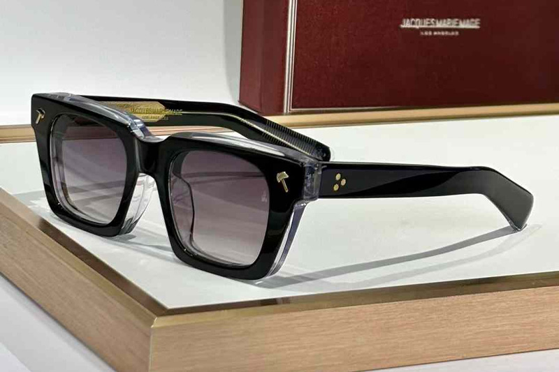 Quentin Sunglasses Black Transparent Gradient Gray