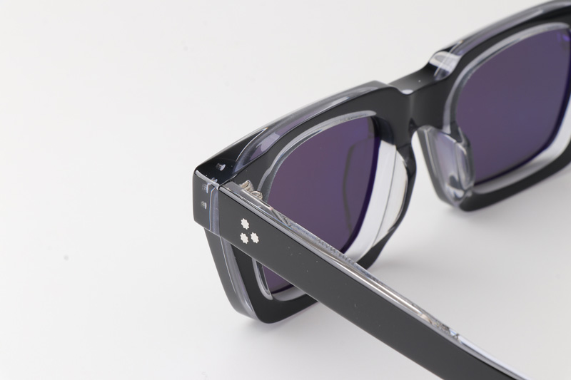 Quentin Sunglasses Black Transparent Gray
