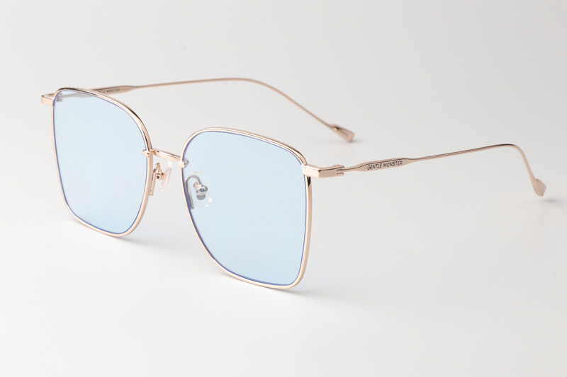 Reme Sunglasses Gold Light Blue