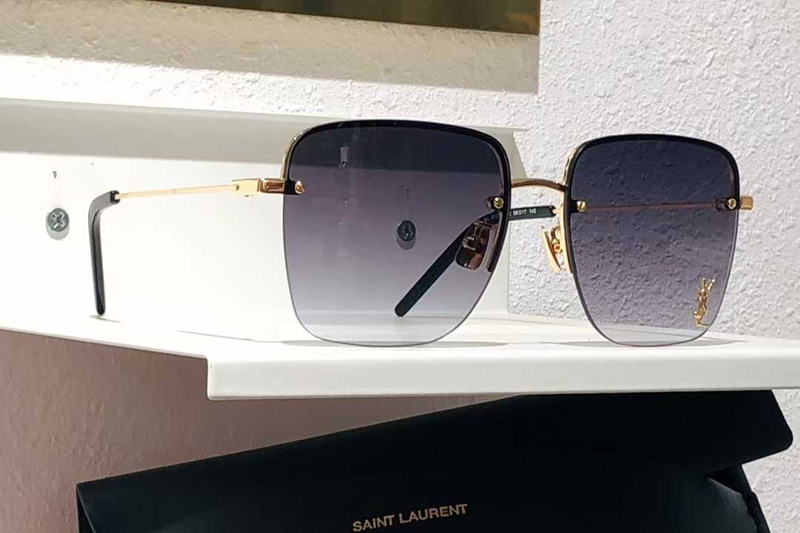 SL312M Sunglasses Gold Gradient Gray