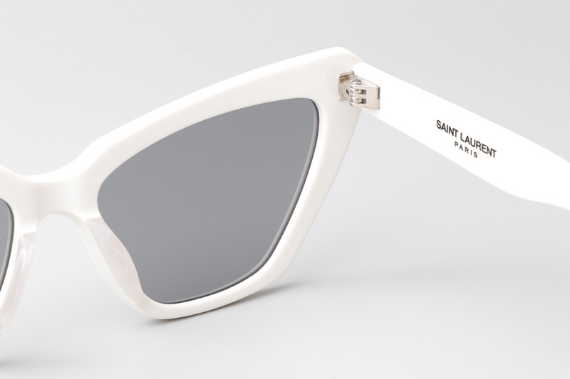 SL466 Sunglasses White Silver