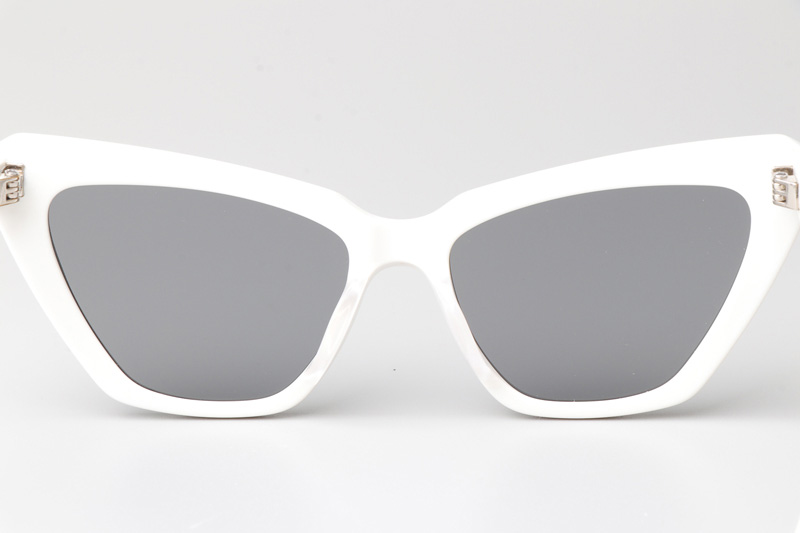 SL466 Sunglasses White Silver