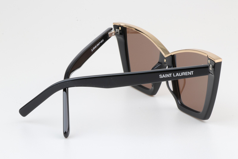 SL570 Sunglasses Black Gold Brown