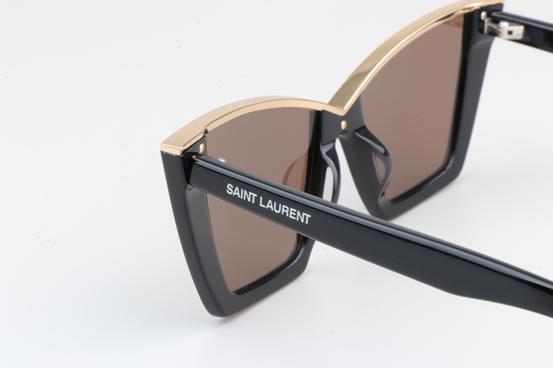 SL570 Sunglasses Black Gold Brown