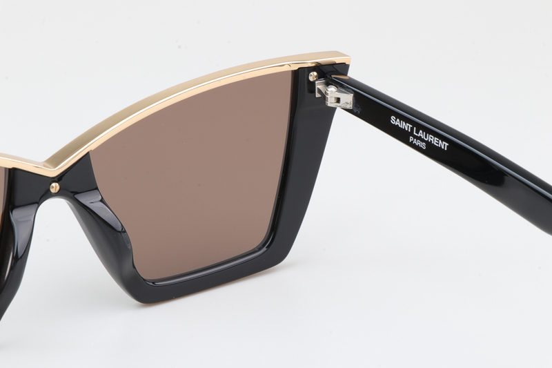 SL570 Sunglasses Black Gold Brown