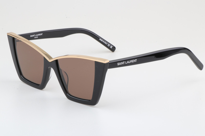 SL570 Sunglasses Black Gold Brown