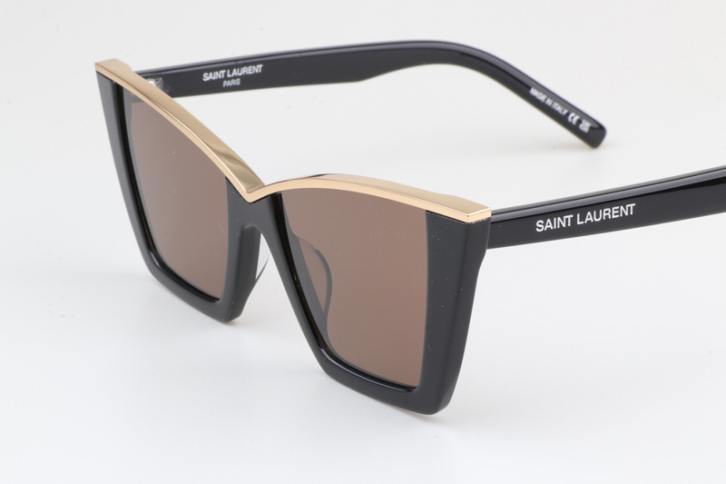 SL570 Sunglasses Black Gold Brown