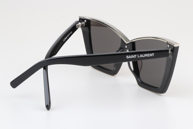 SL570 Sunglasses Black Silver Gray