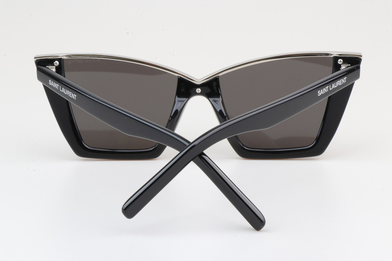 SL570 Sunglasses Black Silver Gray