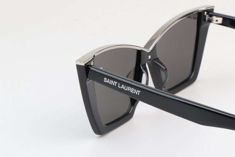 SL570 Sunglasses Black Silver Gray