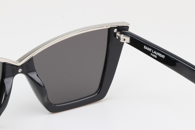 SL570 Sunglasses Black Silver Gray