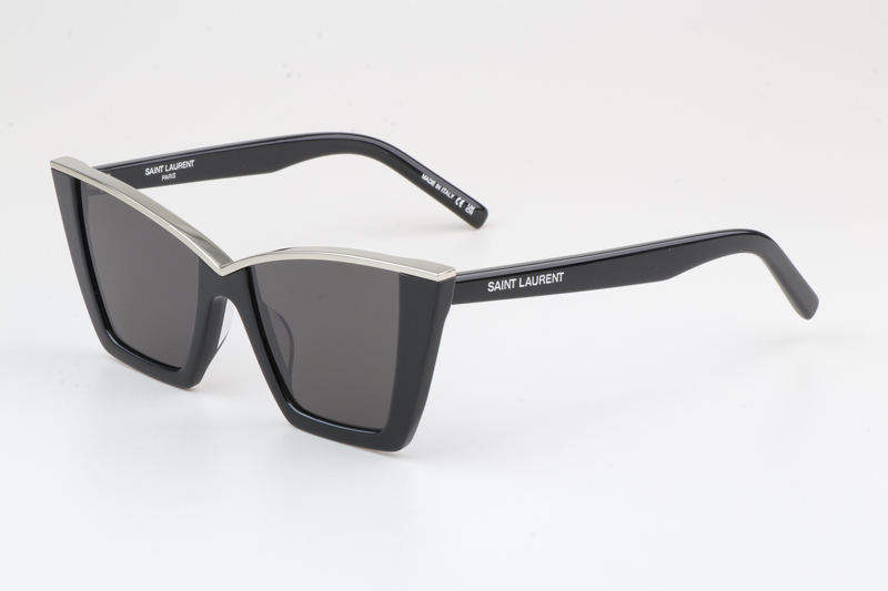 SL570 Sunglasses Black Silver Gray