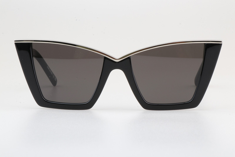 SL570 Sunglasses Black Silver Gray