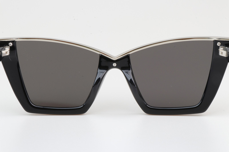 SL570 Sunglasses Black Silver Gray