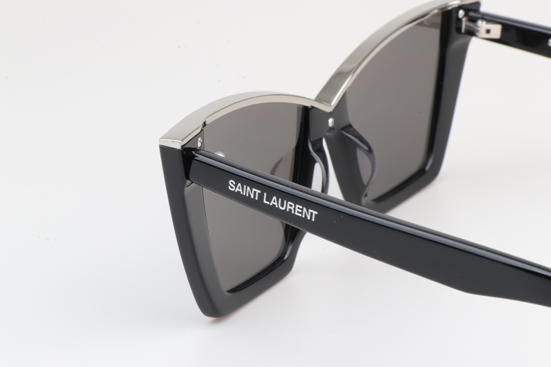SL570 Sunglasses Black Silver Mirror