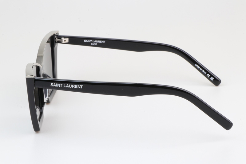 SL570 Sunglasses Black Silver Mirror