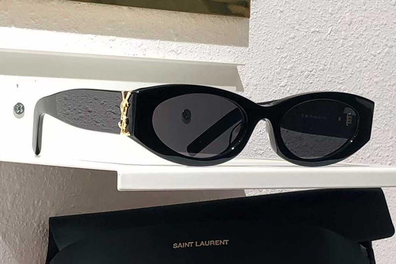 SL764 Sunglasses Black Gold Gray