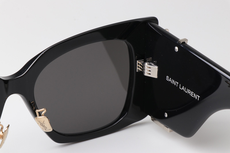 SLM119F Blaze Sunglasses Black Silver Gray