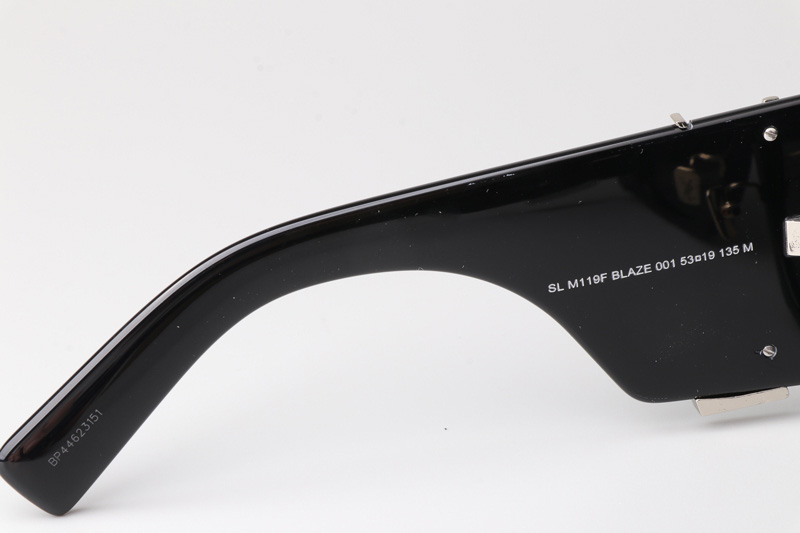 SLM119F Blaze Sunglasses Black Silver Gray