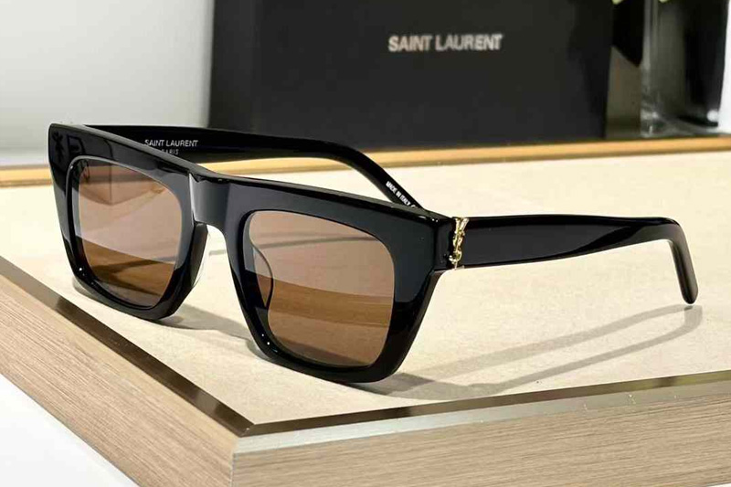 SLM131 Sunglasses Black Gold Brown