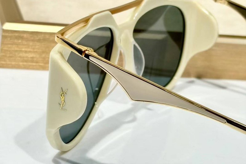 SLM137F Sunglasses White Gold Gray