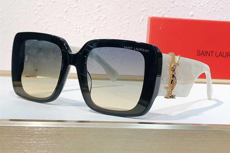 SLM1716L Sunglasses Black White Gradient Gray