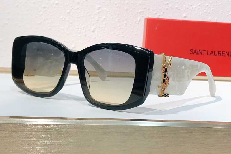 SLM1717L Sunglasses Black White Gradient Gray