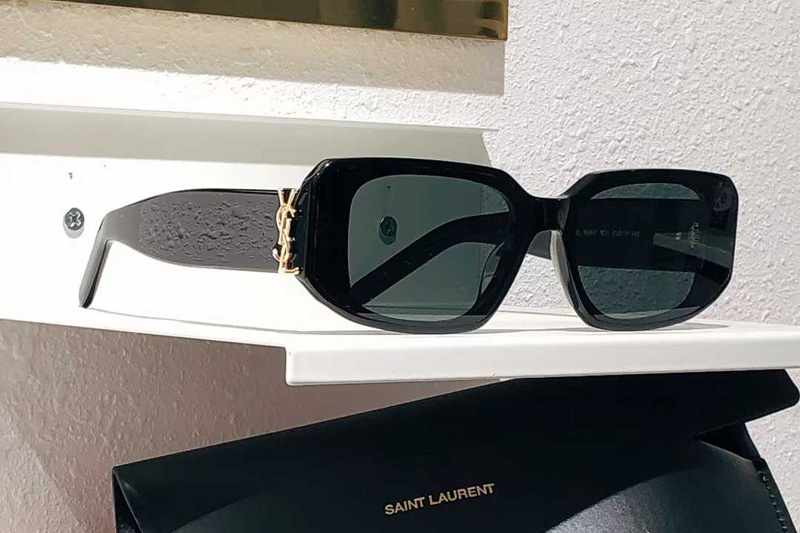 SLM96F Sunglasses Black Gold Gray