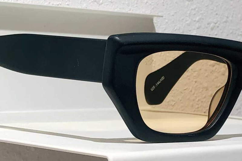 SM005 Sunglasses Matte Black Yellow